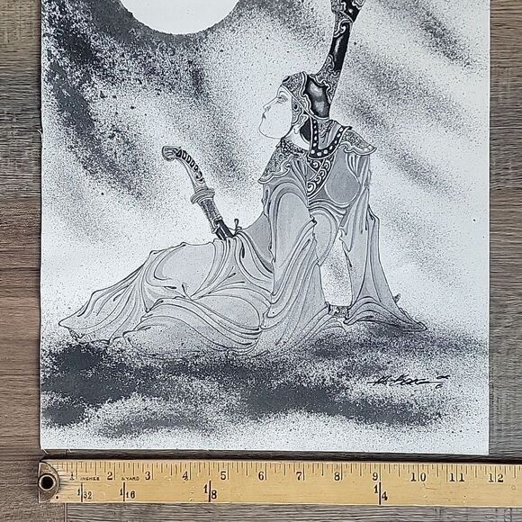 Original ink drawing, Samauri  signed 12"X16.5 - Picture 10 of 11